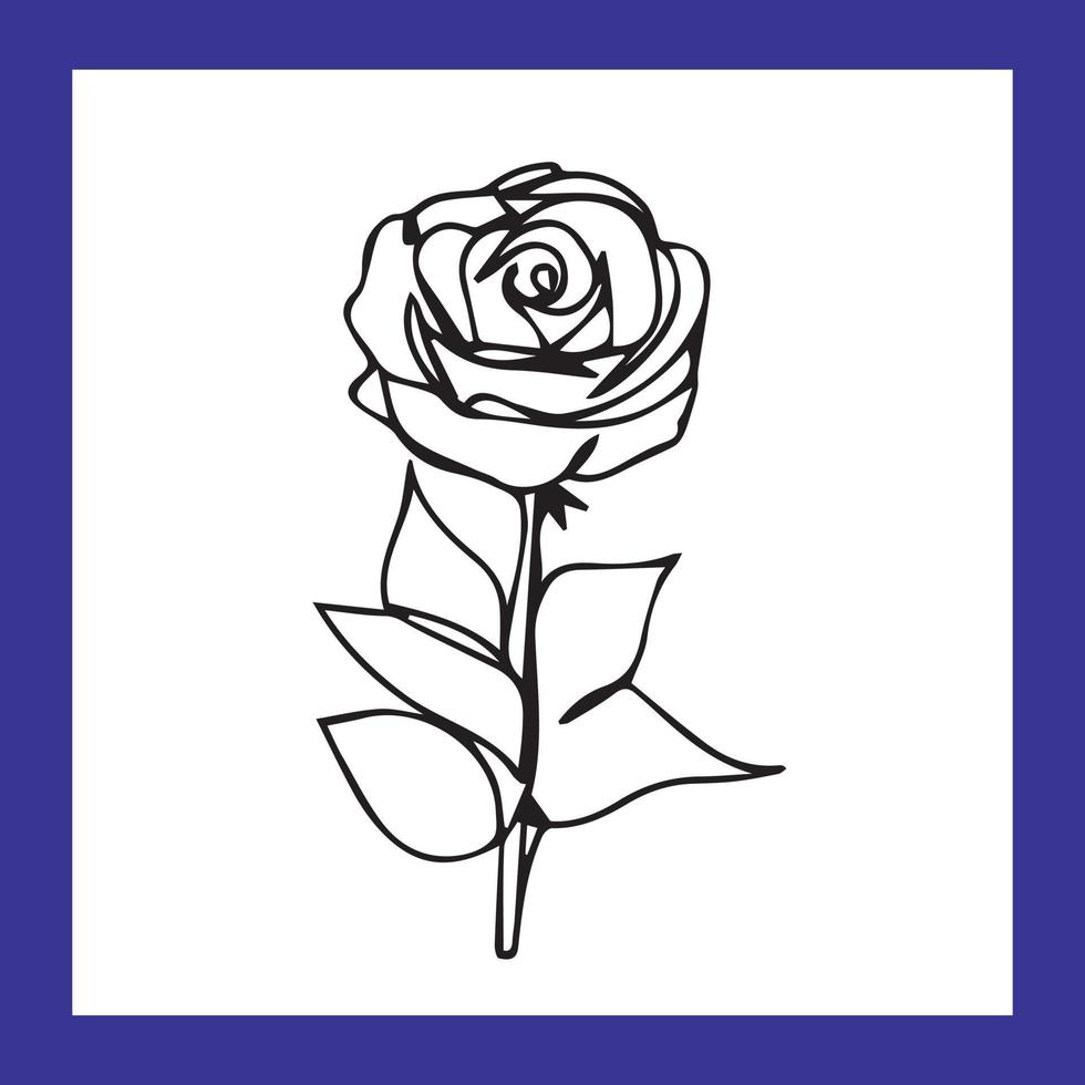 Rose sketch design made with a rectangular violet artboard vector