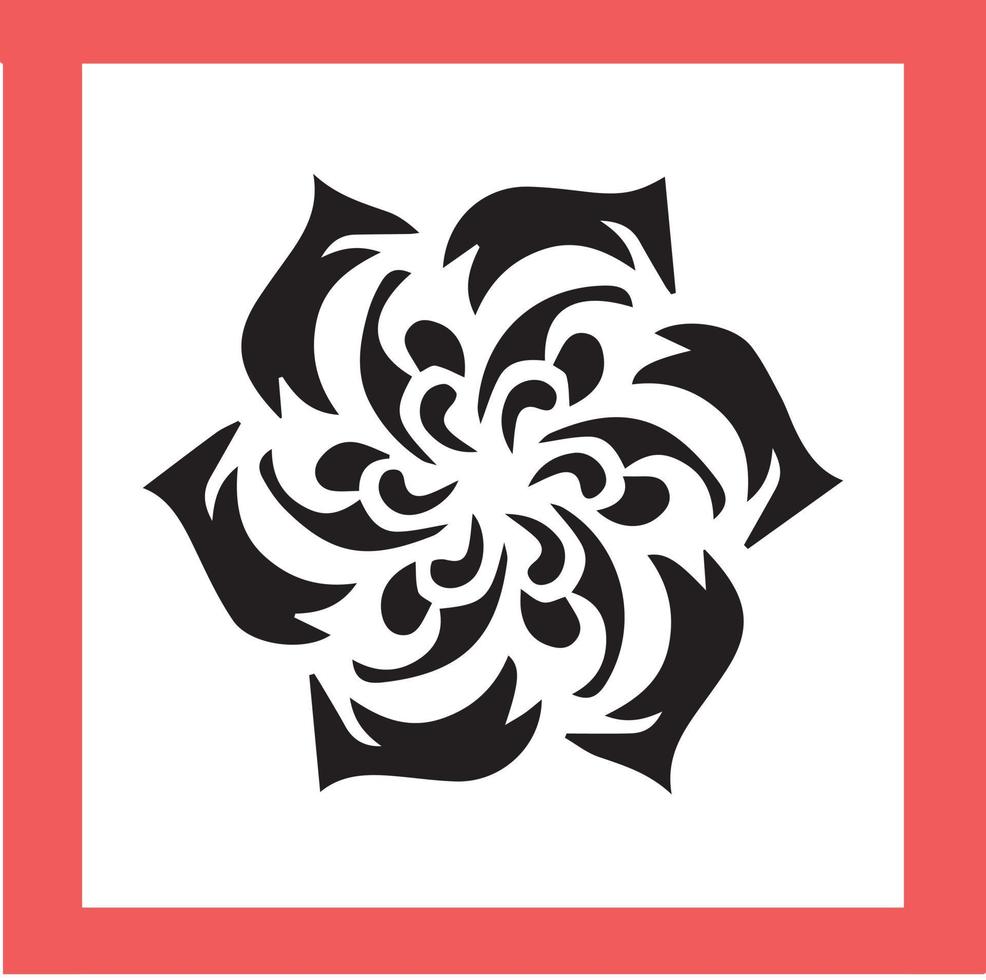Mandala simplistic design made on a white background with some pink elements into it vector