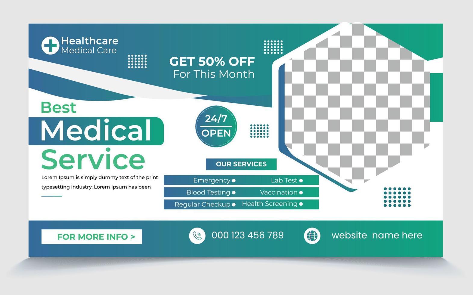 Medical Healthcare Social media  web cover banner for promotion of hospital and clinic services vector