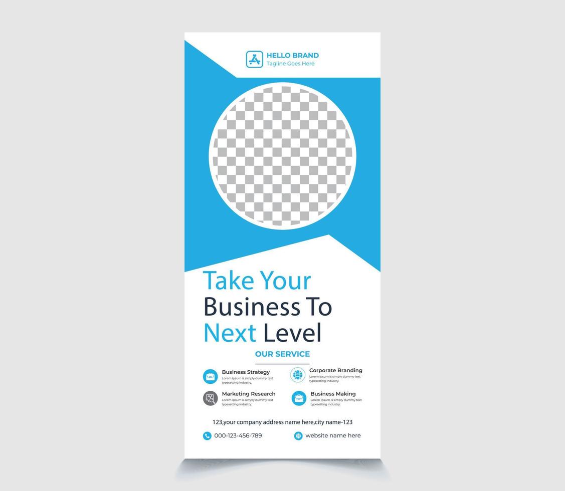 Corporate Professional Roll Up Banner template stand design, advertisement, display, business pullup banner, pop up banner, roller banner vector illustration