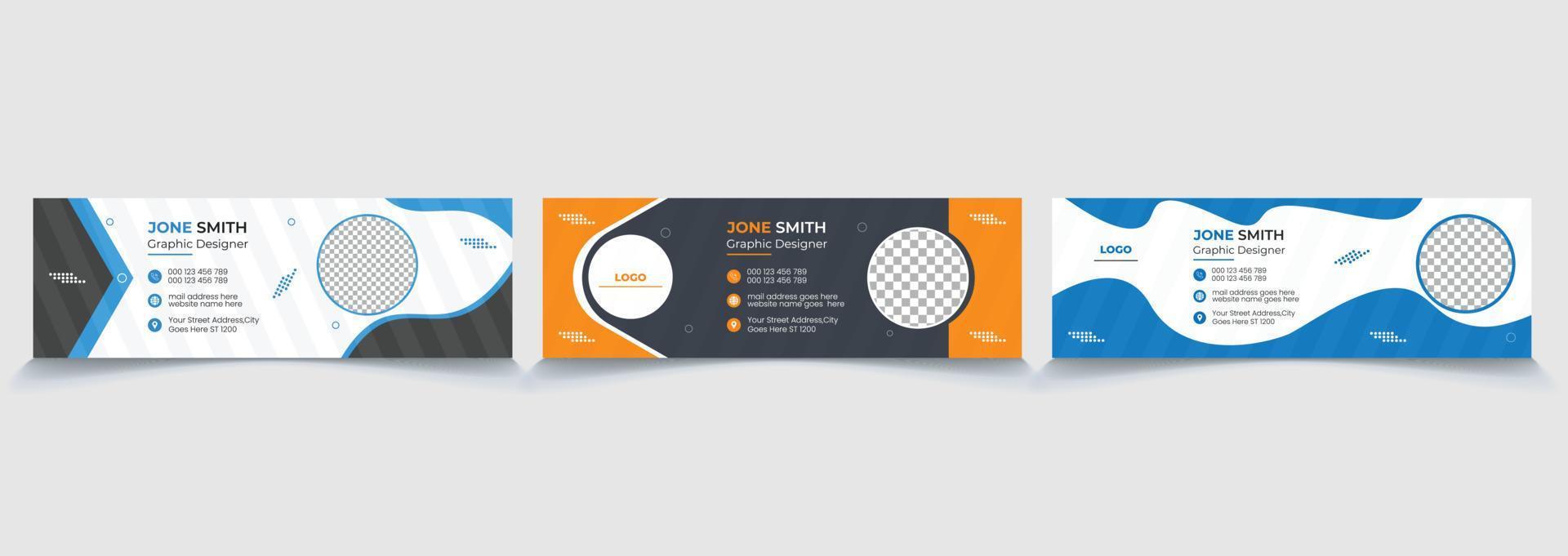 Business Email Signature Template Cooperative Signature Vector Email Signature Collection.