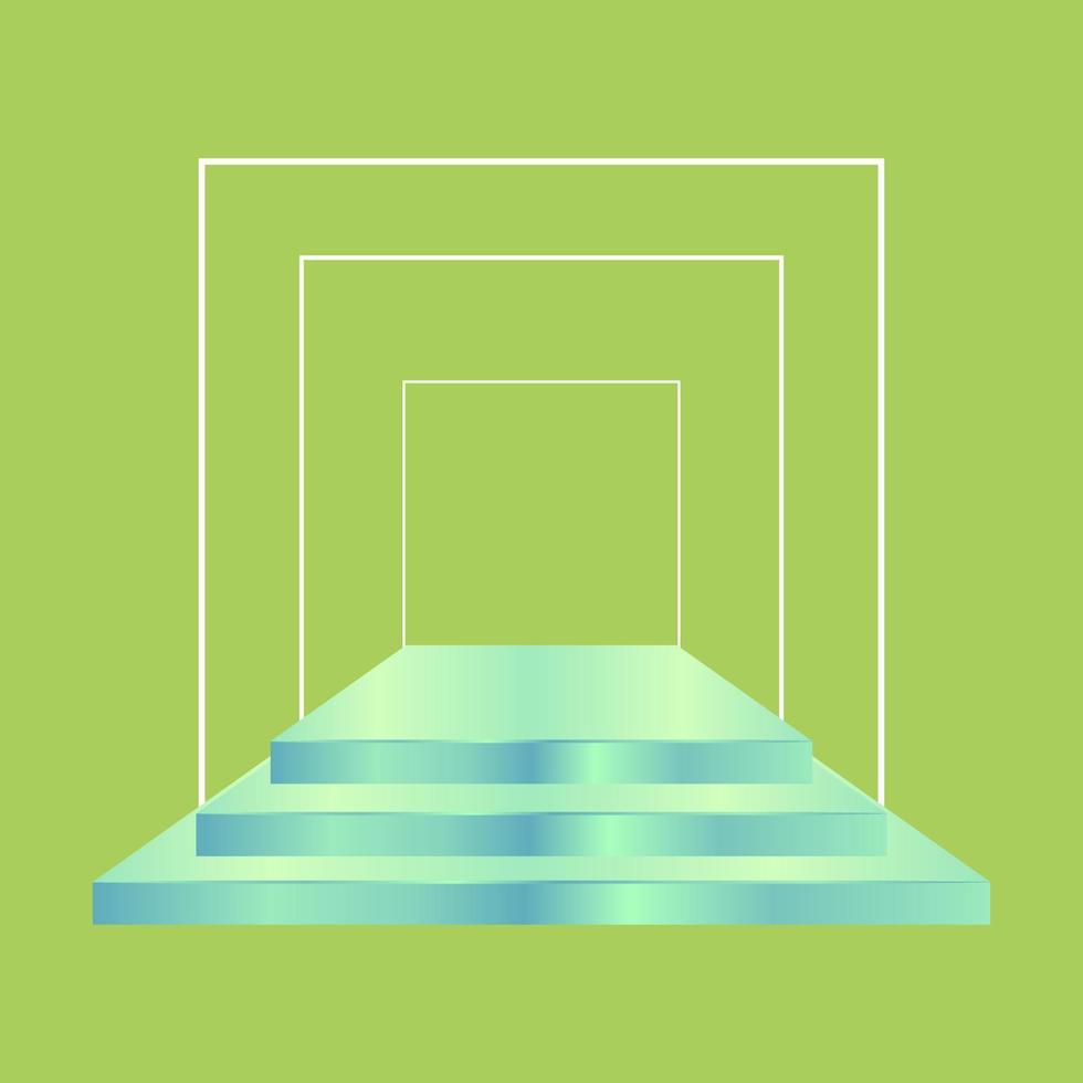 blue green podium with light vector