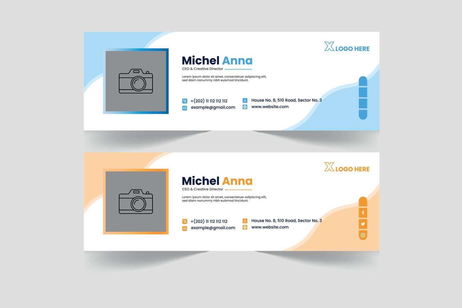 Email Signature and corporate identity banner design template vector
