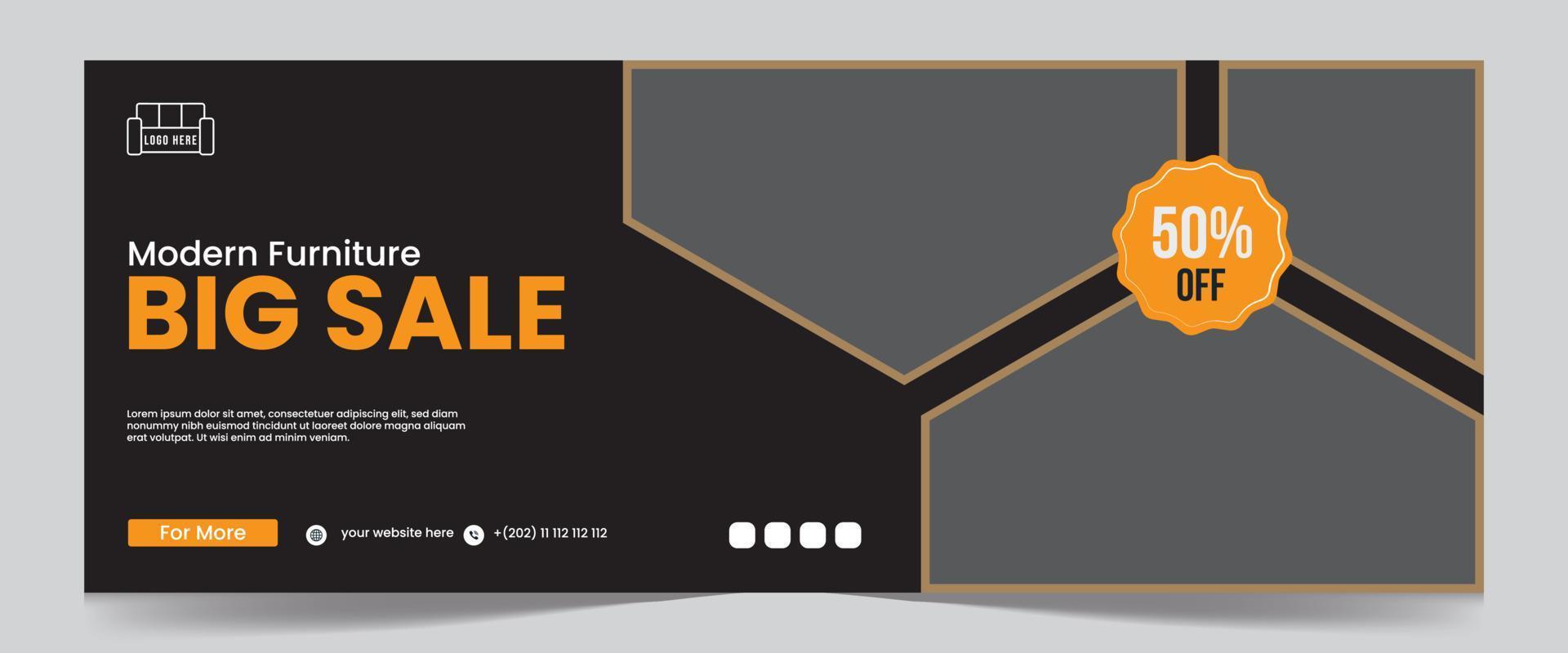 Big sale web banner and cover design vector