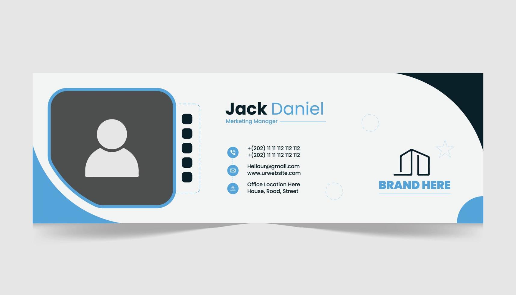 Email Signature and corporate identity banner design template vector