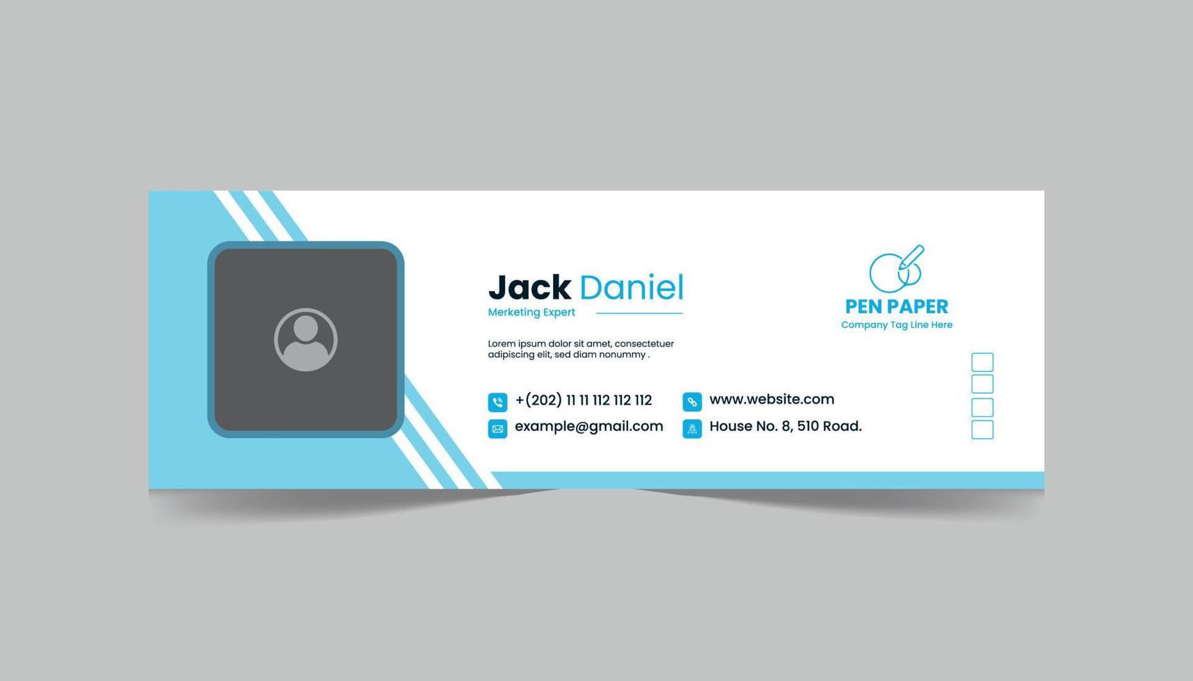Email Signature and corporate identity banner design template vector