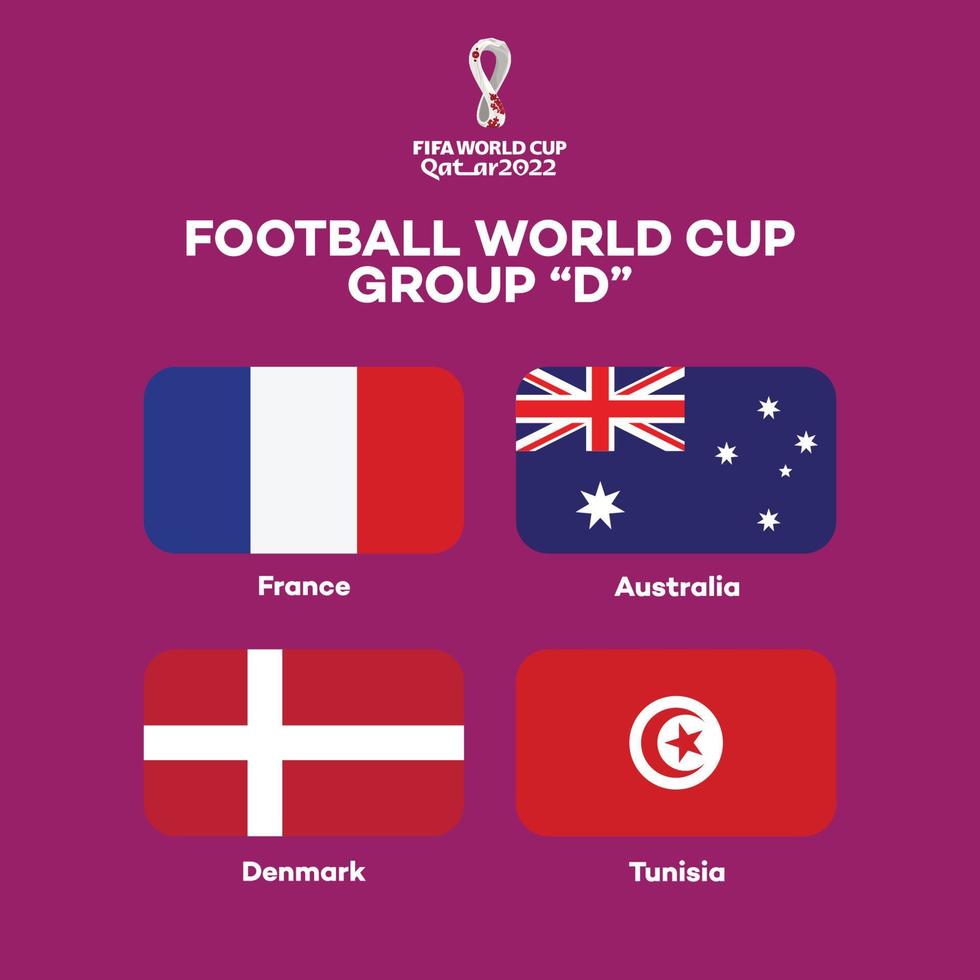 Football World Cup Group D, Country Flag vector