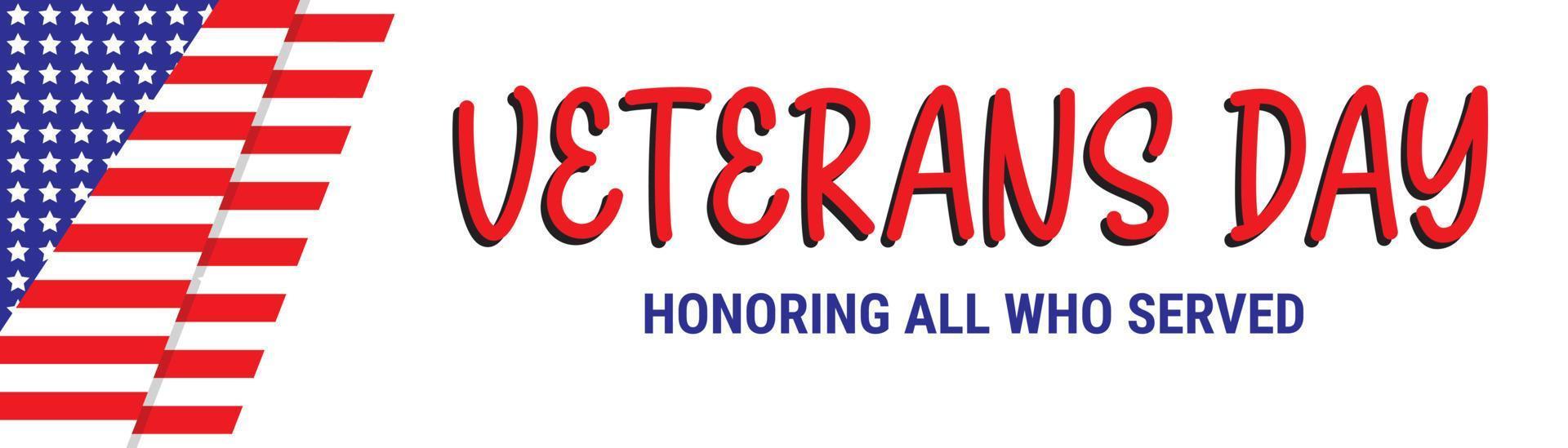 Veterans Day. Respect all those on duty. National American holiday event. November 11. Eps10 Vector