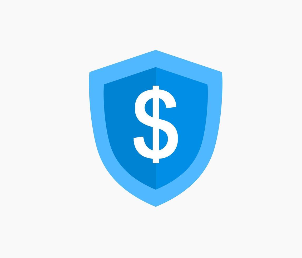 protección financiera. icono de símbolo de escudo vector