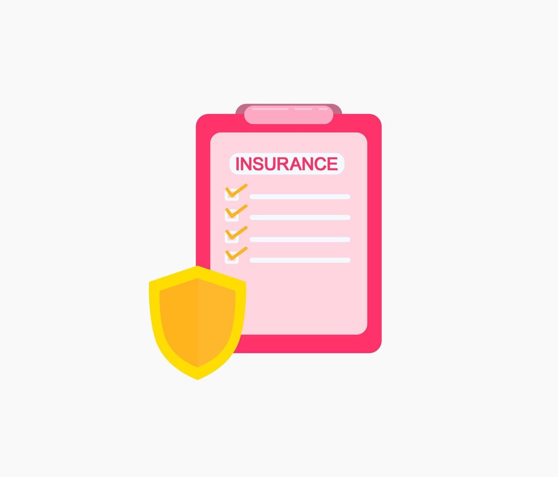 insurance policy contract simple design vector