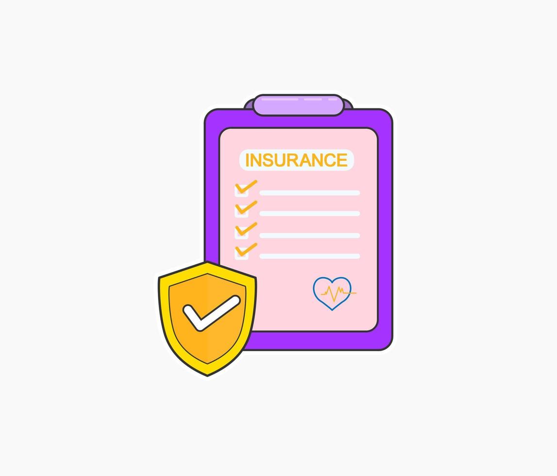 insurance policy contract explore design concept vector