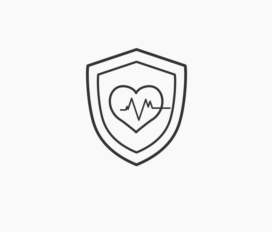 healthcare protection symbol line icon vector