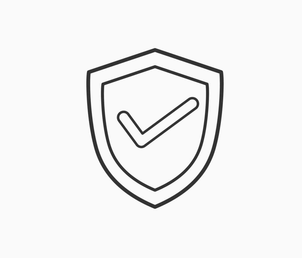 checlist shield symbol line icon vector