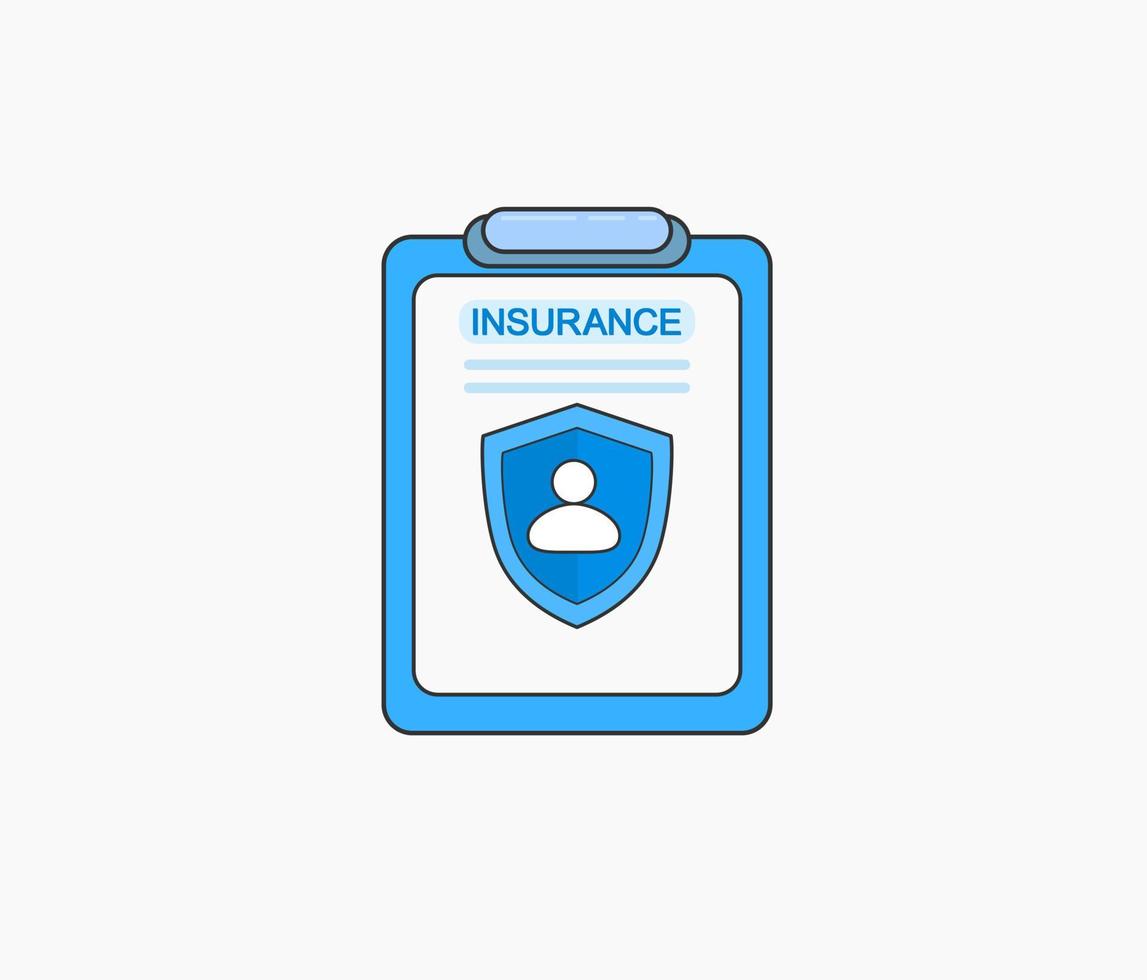 insurance policy contract clipboard design vector