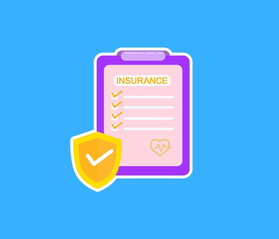 insurance policy contract clipart design vector