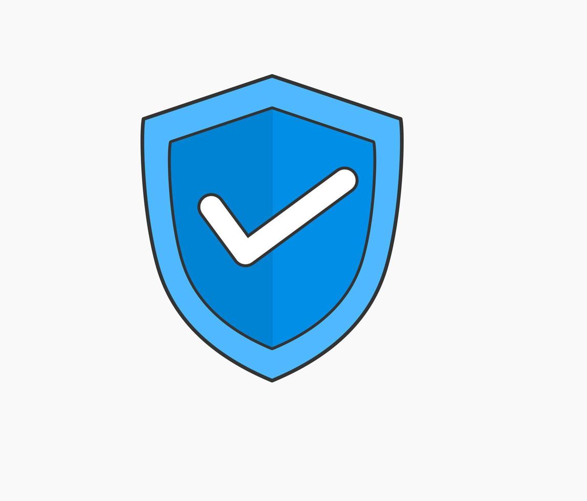 checklist protection or shield approved icon vector