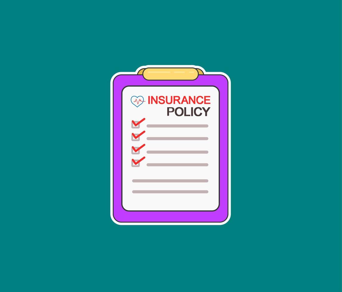 insurance policy contract sticker concept vector