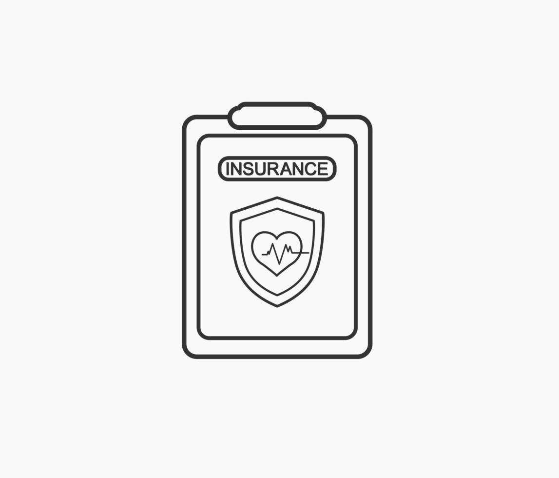 insurance policy contract document line art vector