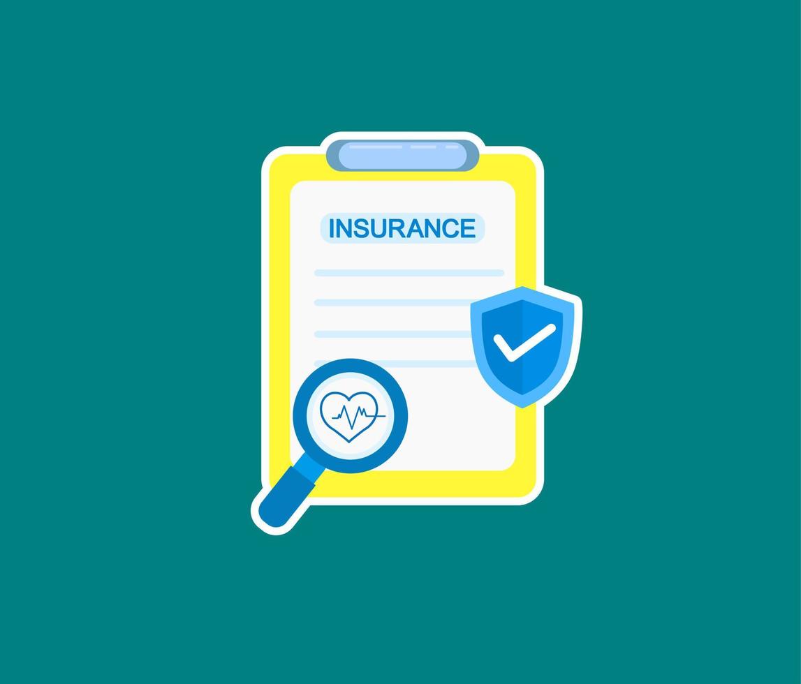 insurance policy sticker design concept vector