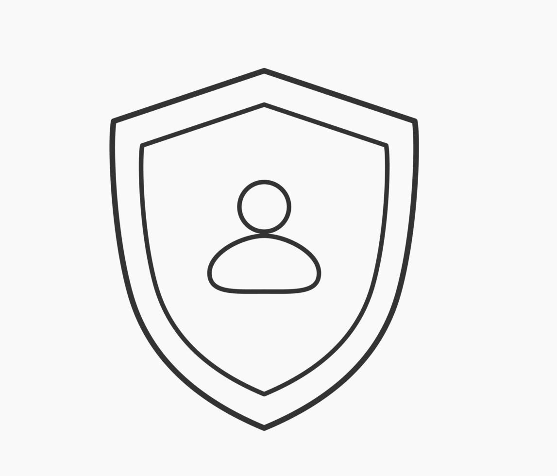 life human protection symbol shield line icon vector