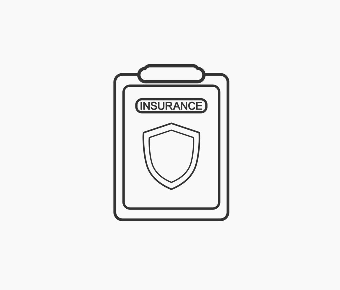 insurance policy contract line icon vector