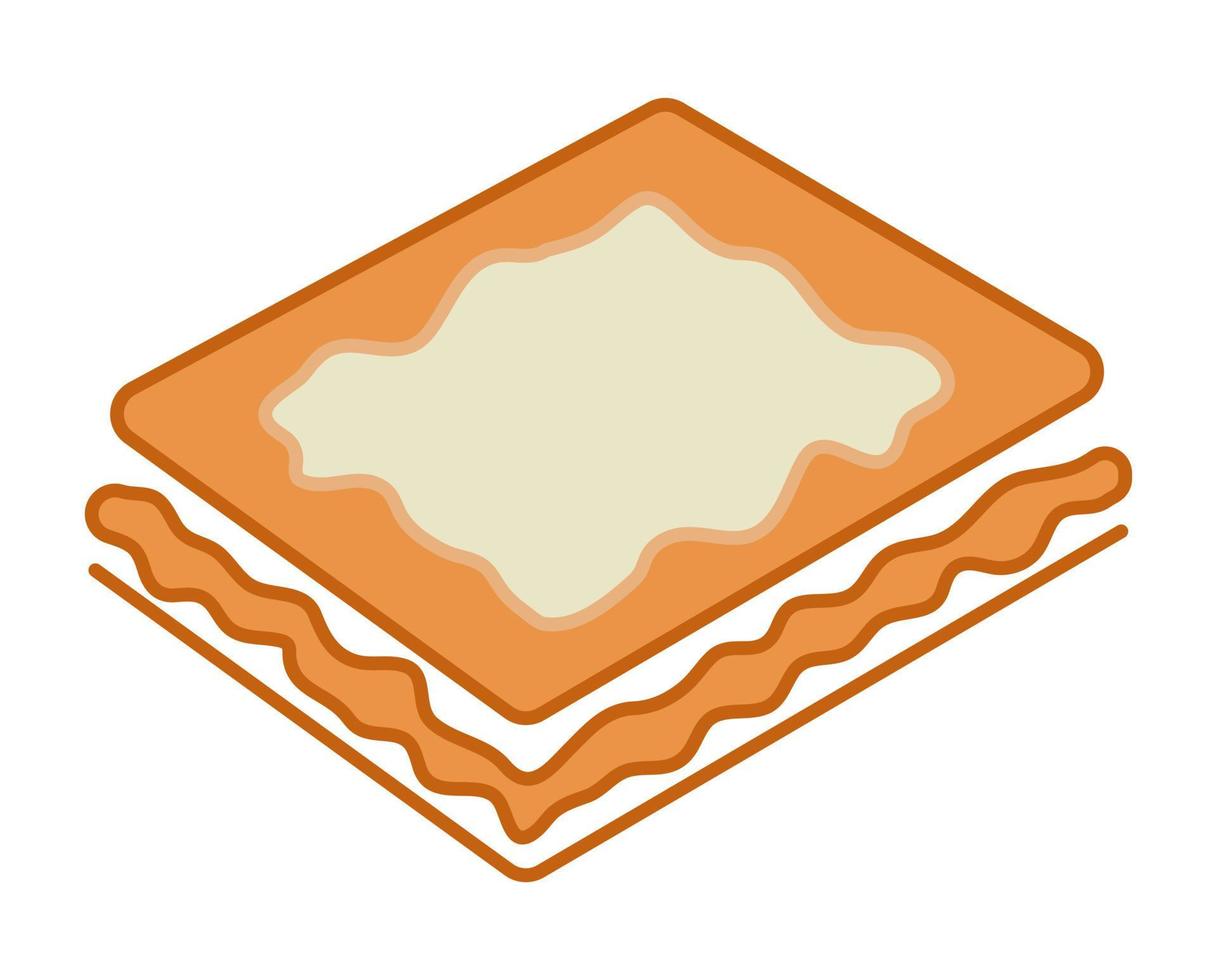 Puff pastry or pastry sheet bread vector color icon for apps and websites