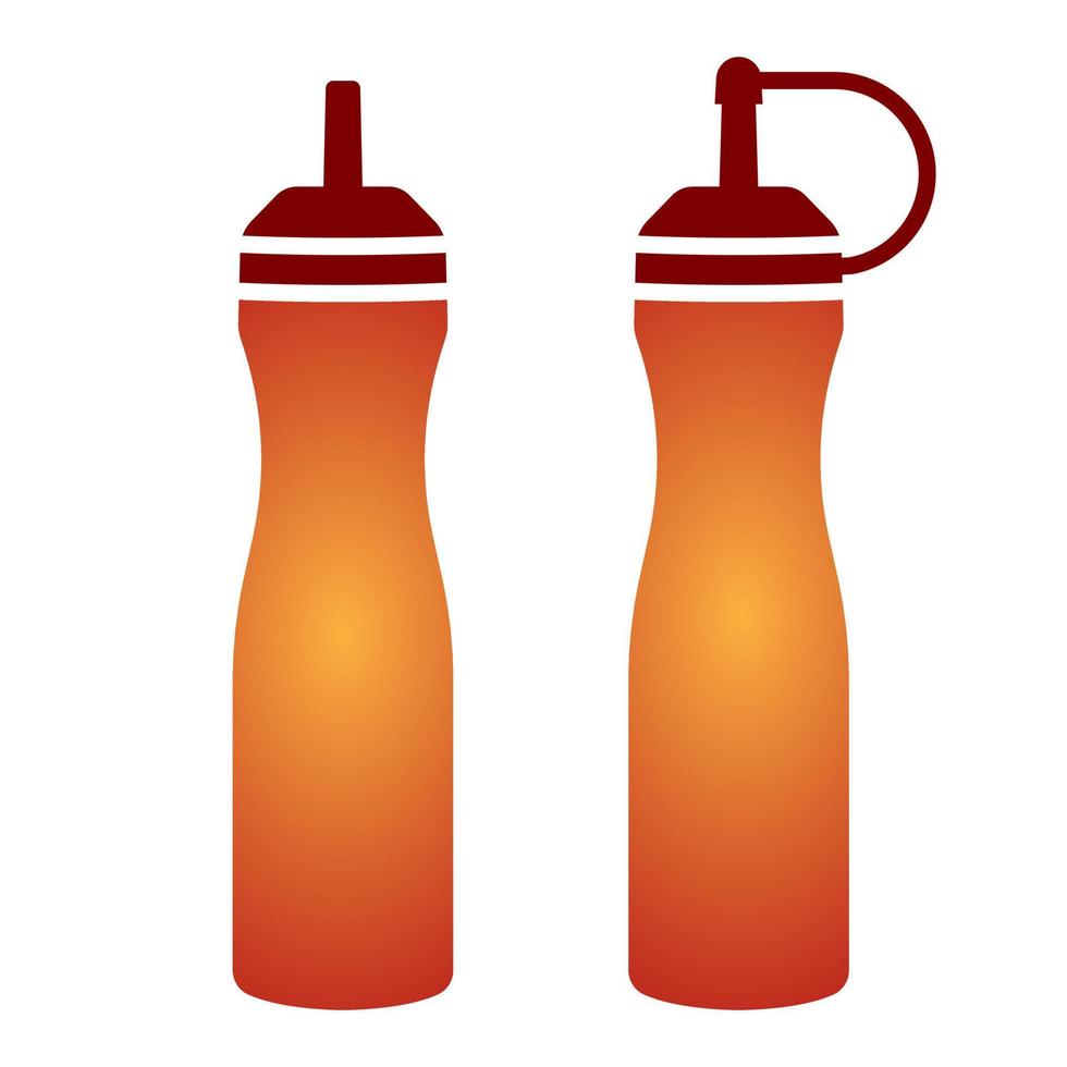 Ketchup bottle or mustard squeeze bottle vector color icon for apps and websites