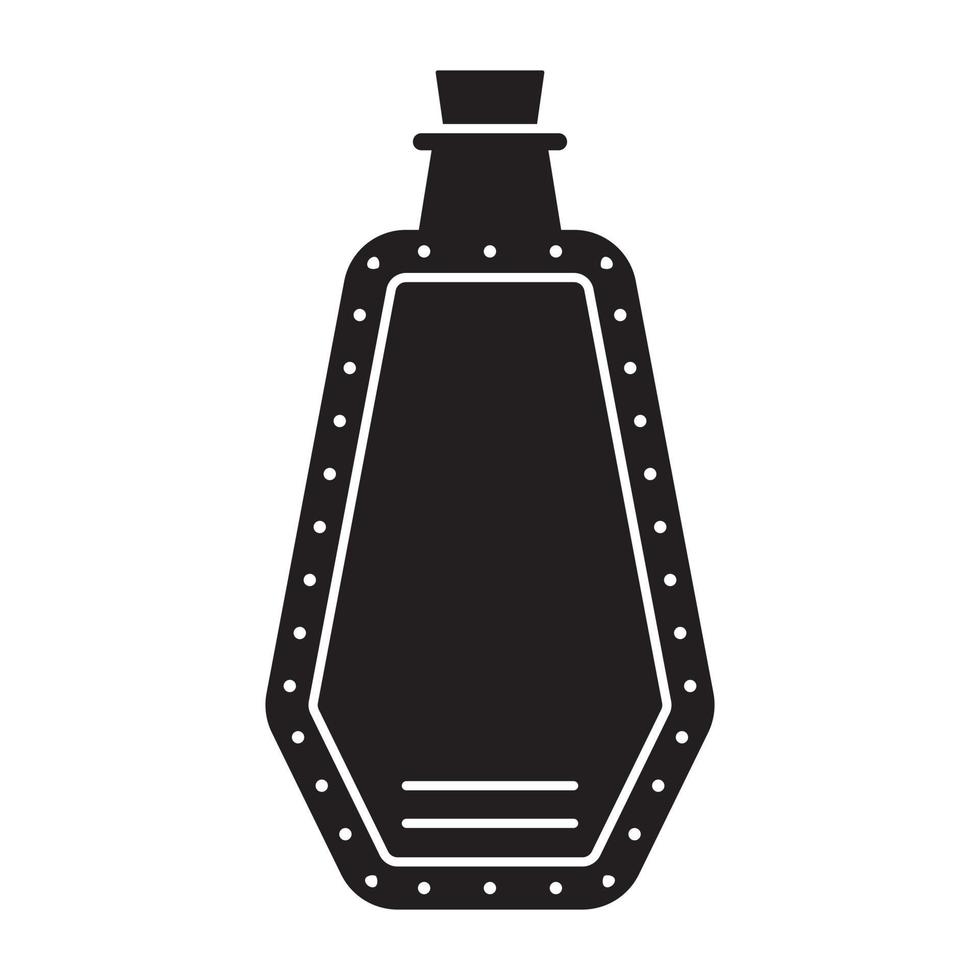 Flat vector icon a antique glass bottle with cork stopper for apps or websites