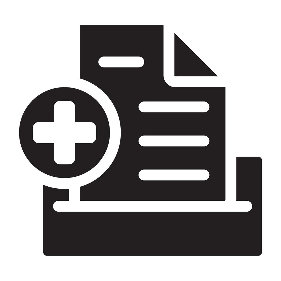 icono plano de documentación de registros médicos para aplicaciones o sitios web vector
