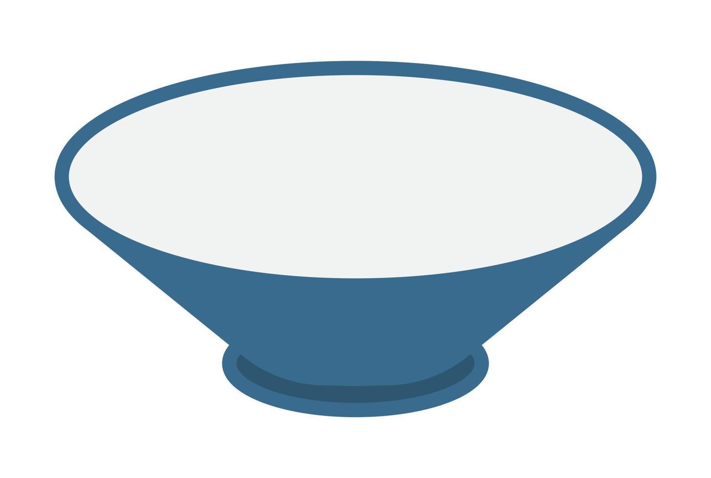 Bowl or rice bowl flat color icon for apps and websites vector