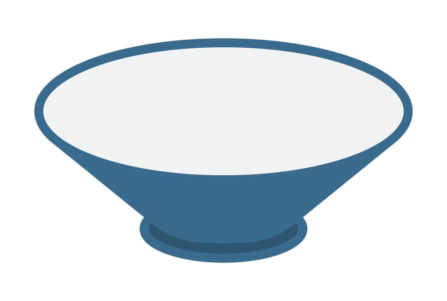 Bowl or rice bowl flat color icon for apps and websites vector