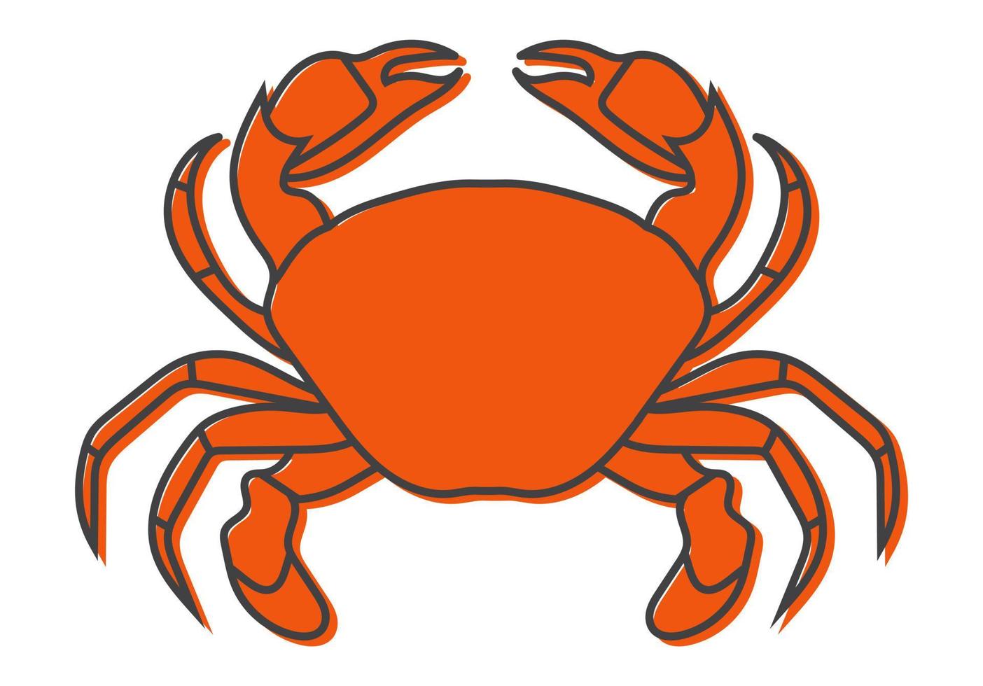Crab sea animal flat color icon for apps or website vector