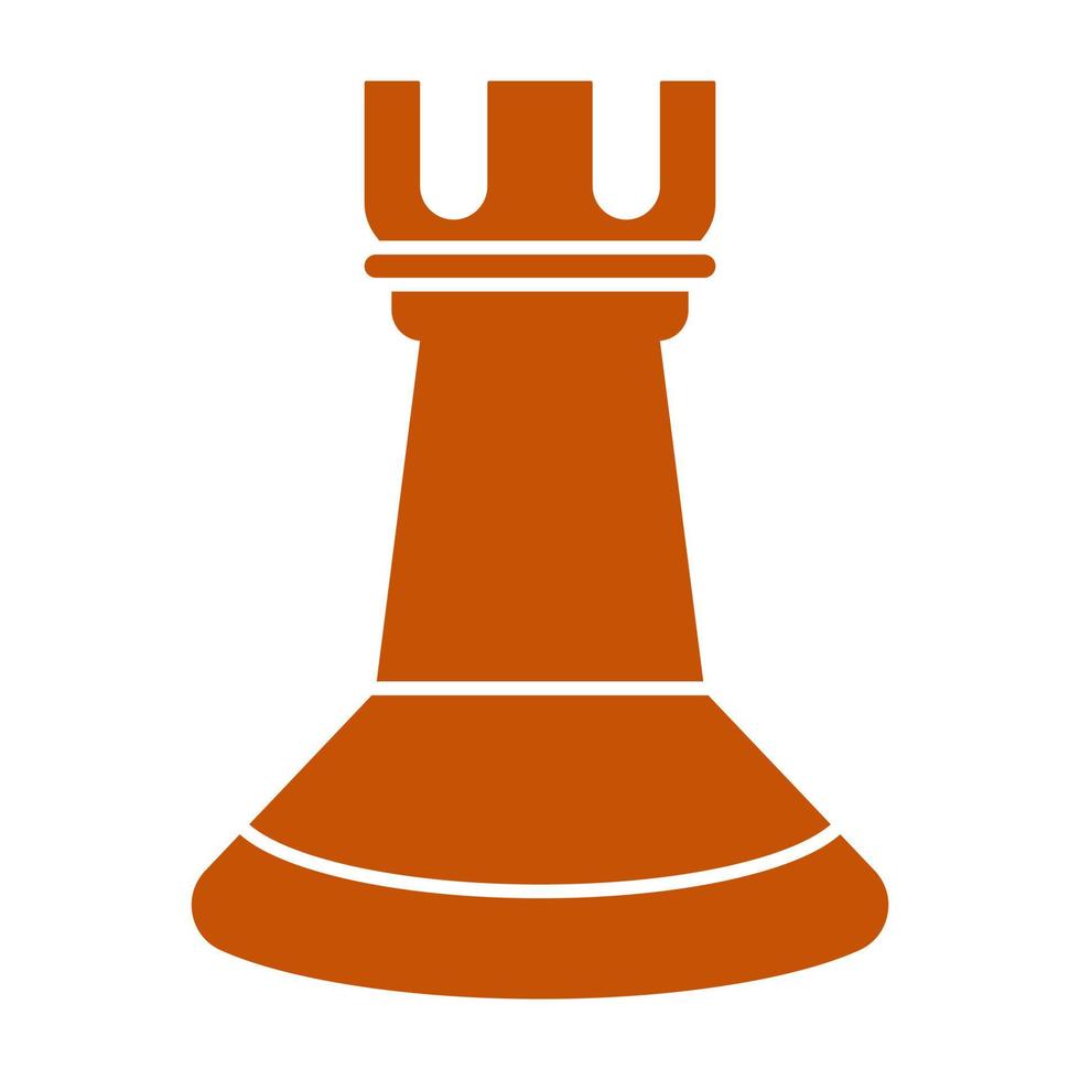 Rook chess piece flat vector color icon for apps or websites