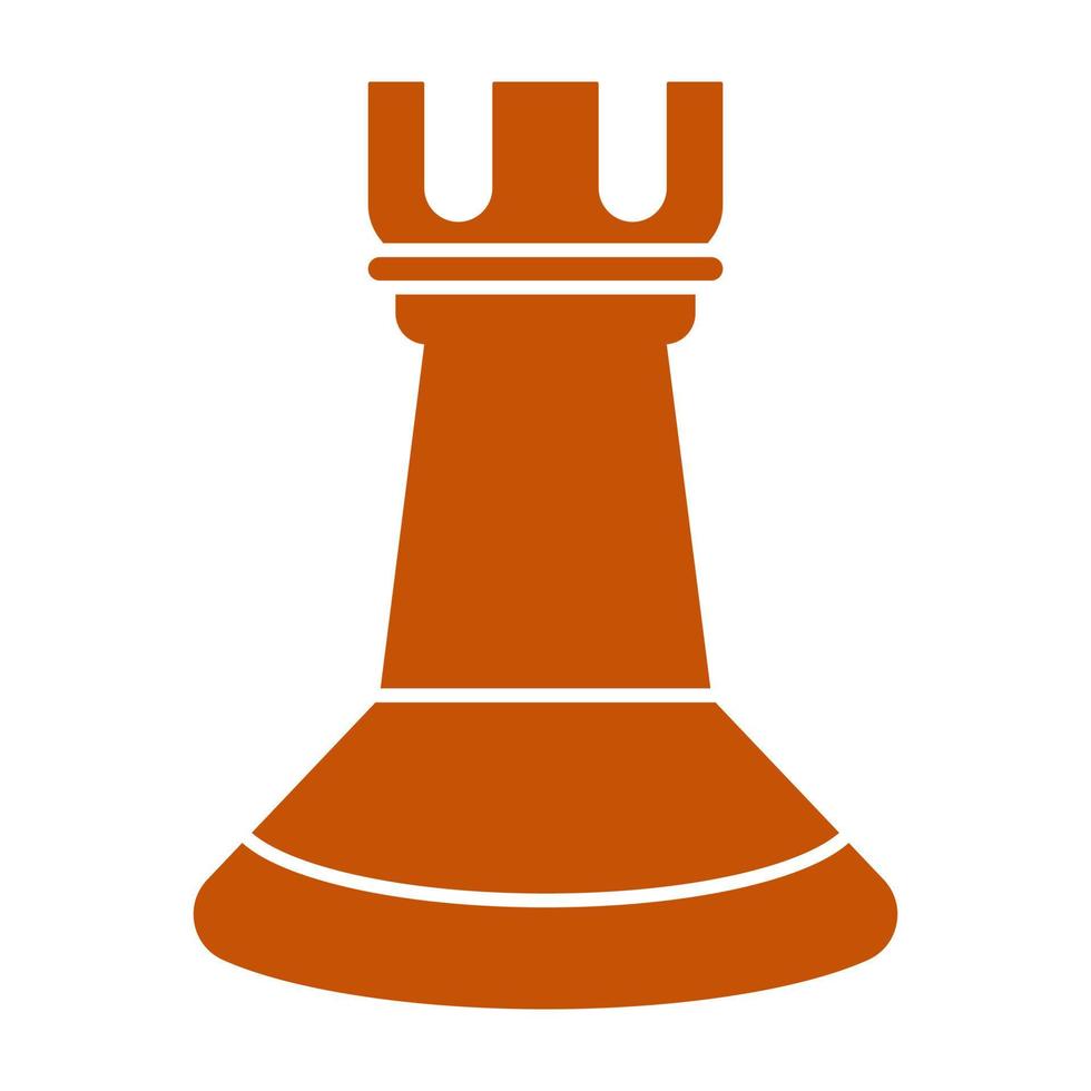 Rook chess piece flat vector color icon for apps or websites