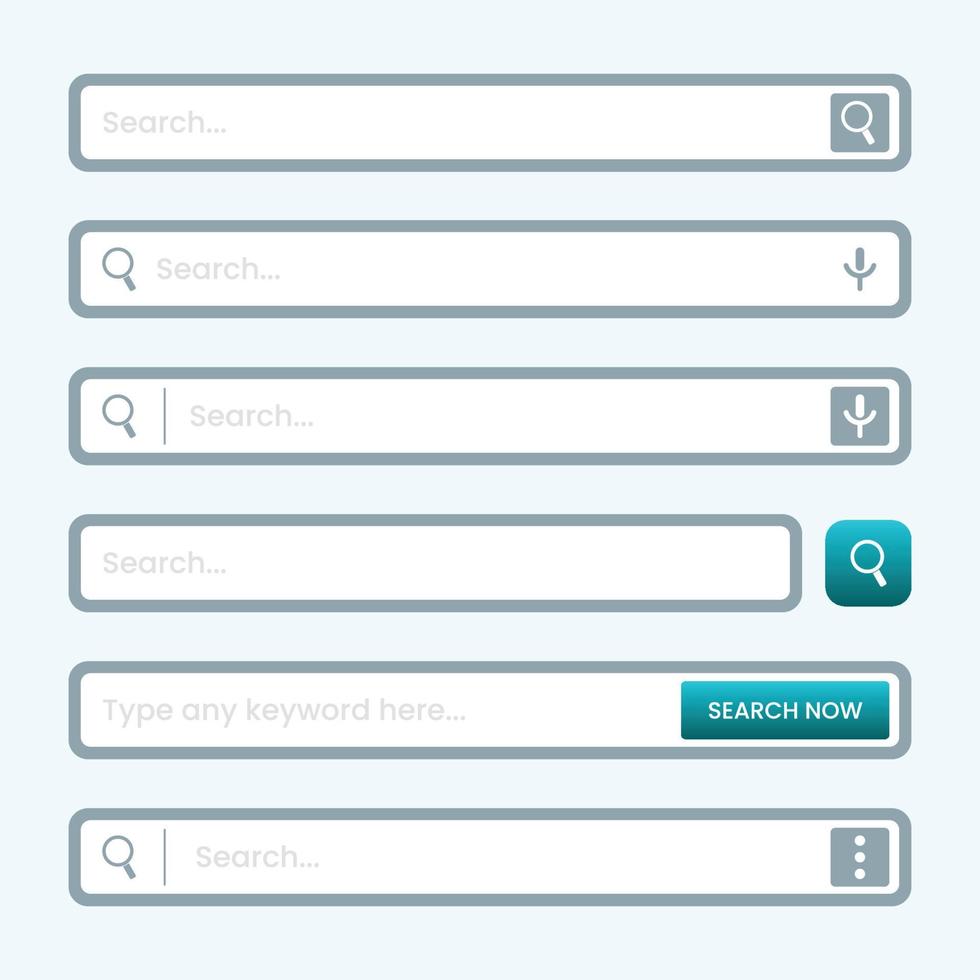 Boxed corners search bar for ui design elements vector