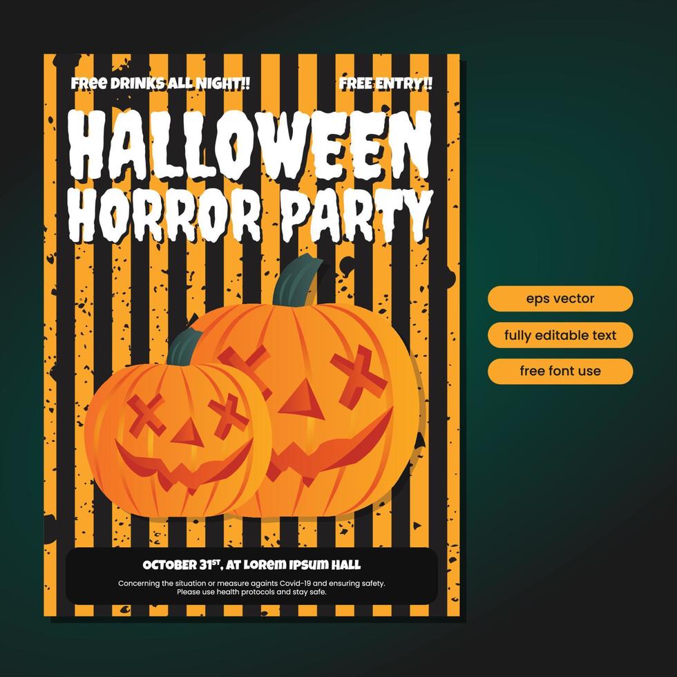 Halloween party poster template with pumpkin illustration 13569306 Halloween party poster template with pumpkin illustration 13569306