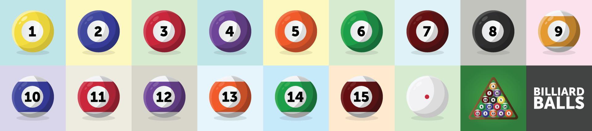 Set of abstract billiard balls illustration vector