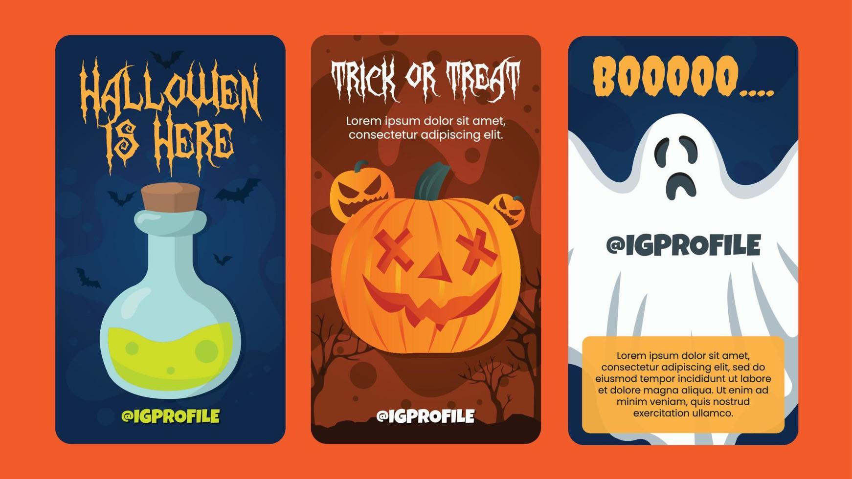 colección plana de historias de instagram de halloween vector