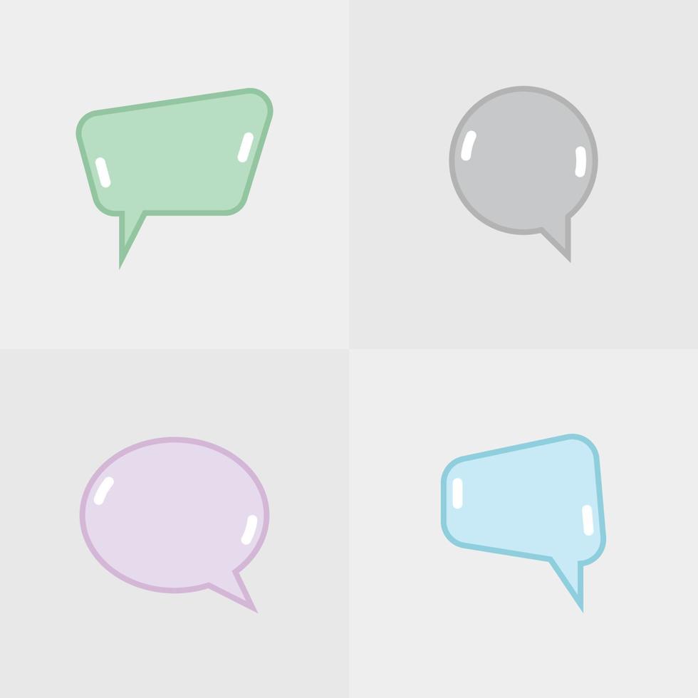 Set of stickers of speech bubbles style 4 vector