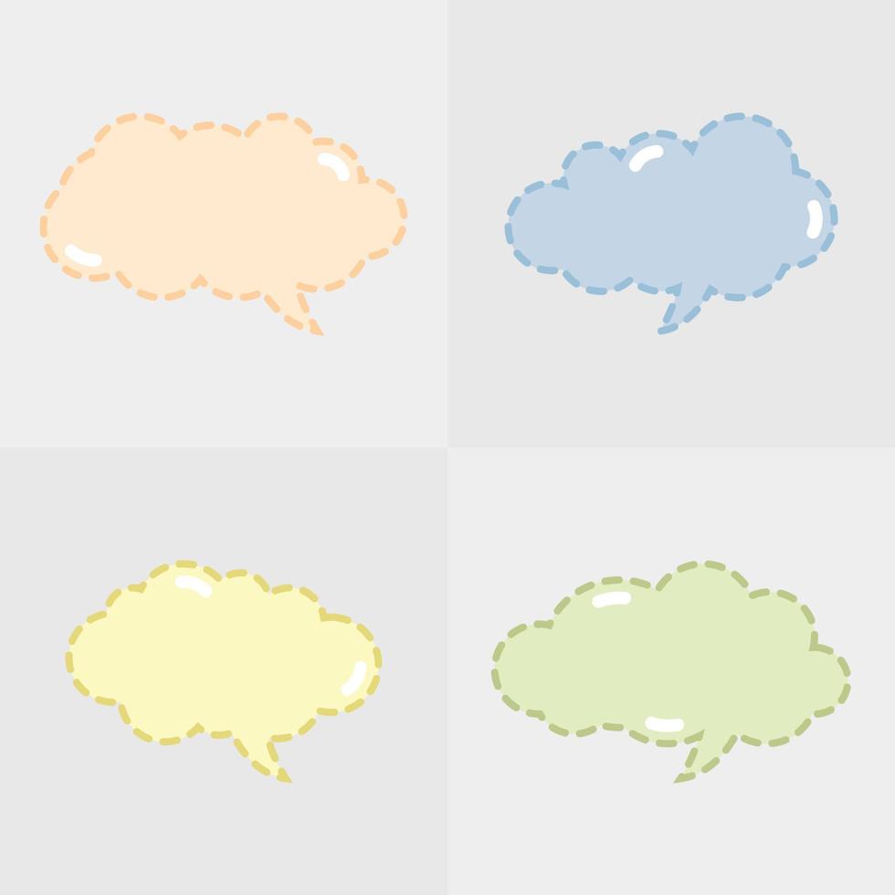 Set of stickers of speech bubbles style 3 vector