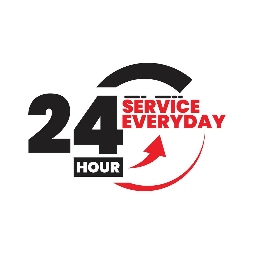 24 hour service everyday badge style 6 vector