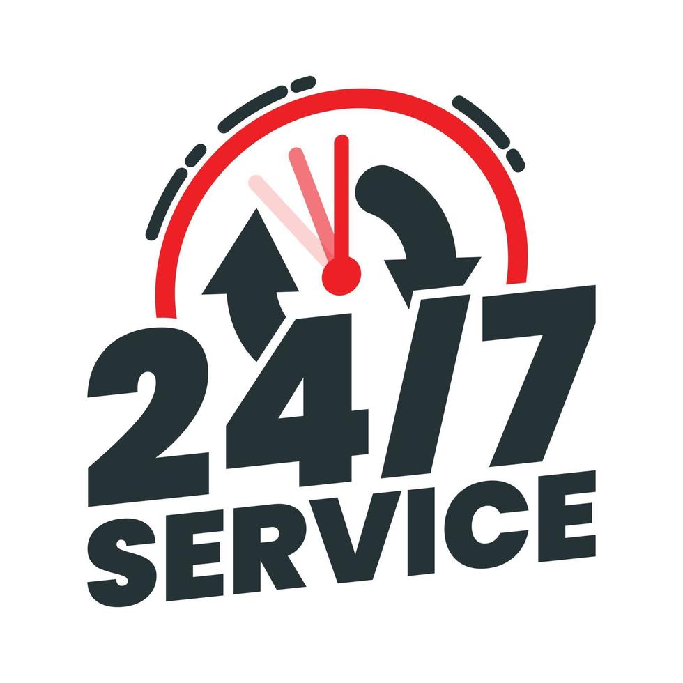 24 hour service everyday badge style 2 vector