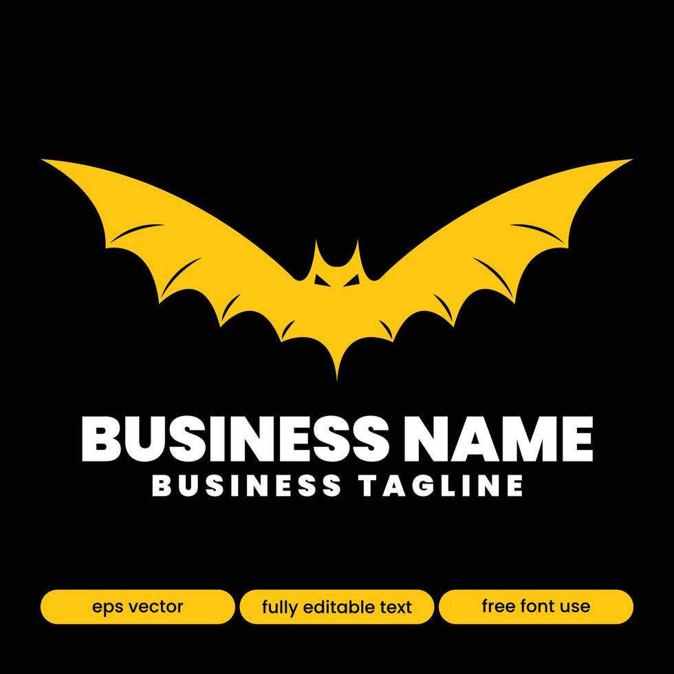 Bat logo template editable text eps vector style 3