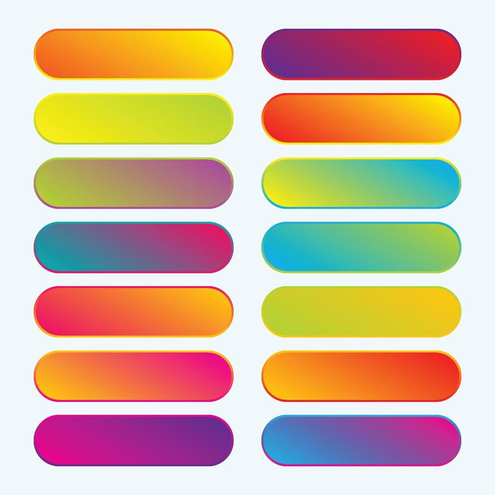 Elegant rounded bright color gradient shades for button and background vector