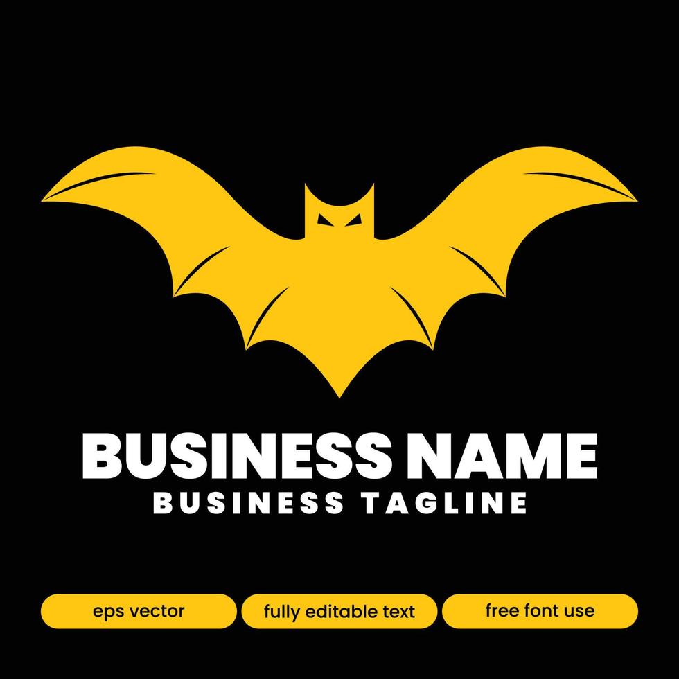 plantilla de logotipo de murciélago texto editable eps vector estilo 9