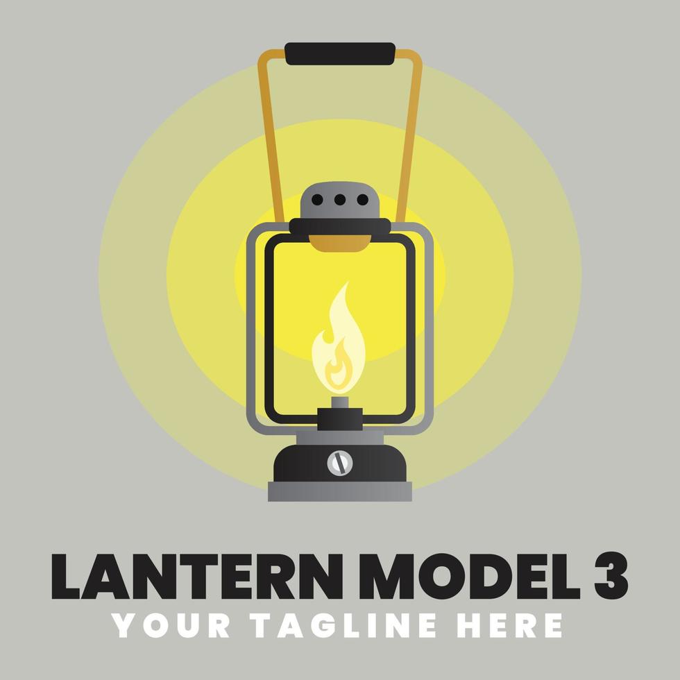 Camping outdoor lantern model 3 vector