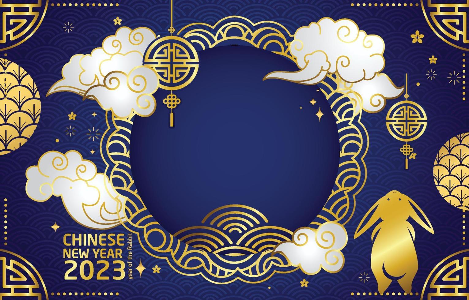 Chinese New Year Royal Blue Background vector