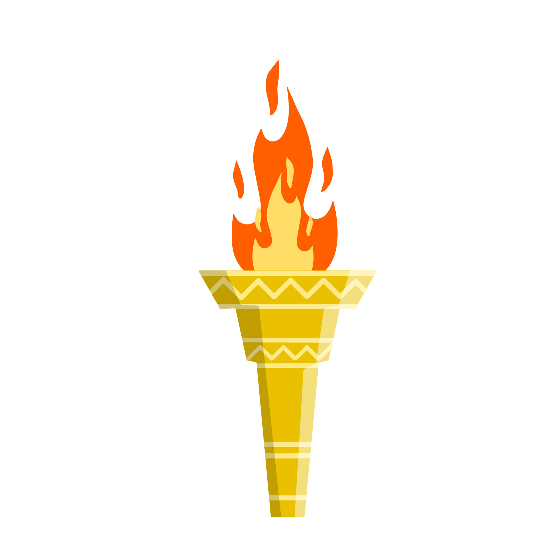 Torch with fire. Olympic flame. Greek Symbol of sports competitions