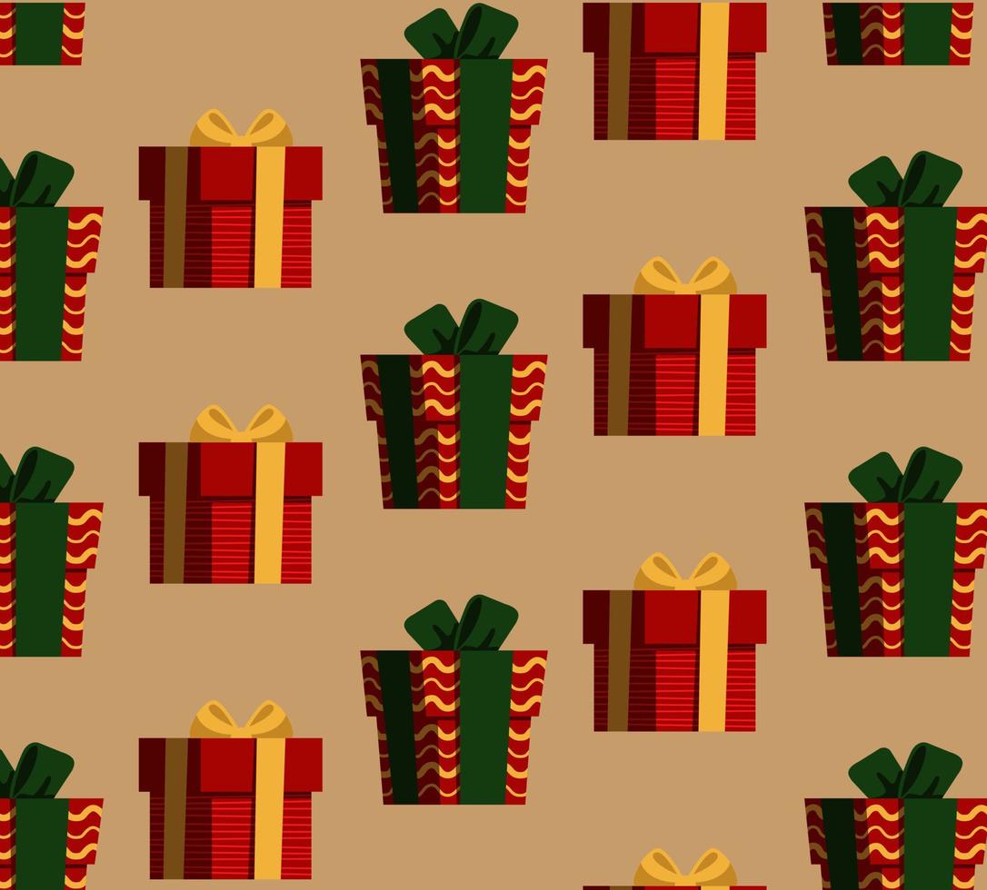 sin fisuras con cajas de regalo brillantes. fondo festivo. fondo de navidad vector