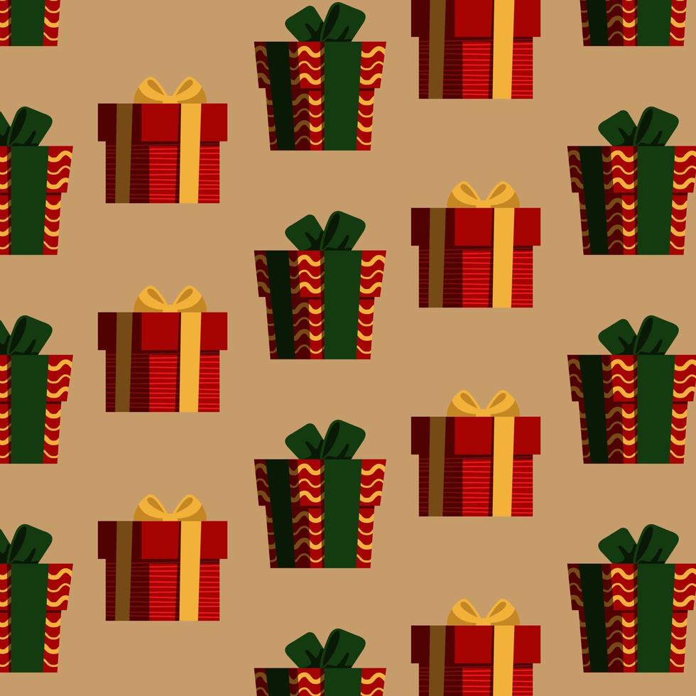 Pattern with bright gift boxes. Festive background. christmas background vector